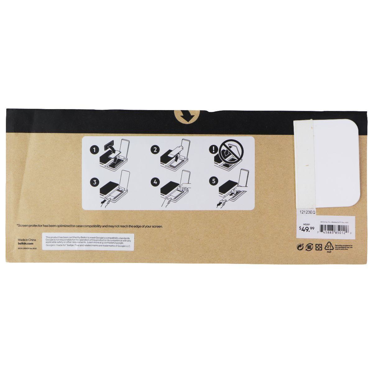 Verizon/Belkin Glass Screen Protectors for Google Pixel 7 - (5-Pack) BULK PKG* Cell Phone - Screen Protectors Verizon - Simple Cell Bulk Wholesale Pricing - USA Seller