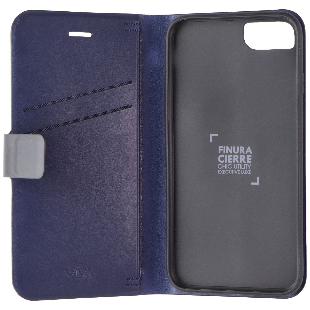 Viva Madrid Finura Cierre Folio Case for Apple iPhone 8/7/6S - Black Cell Phone - Cases, Covers & Skins Viva Madrid - Simple Cell Bulk Wholesale Pricing - USA Seller