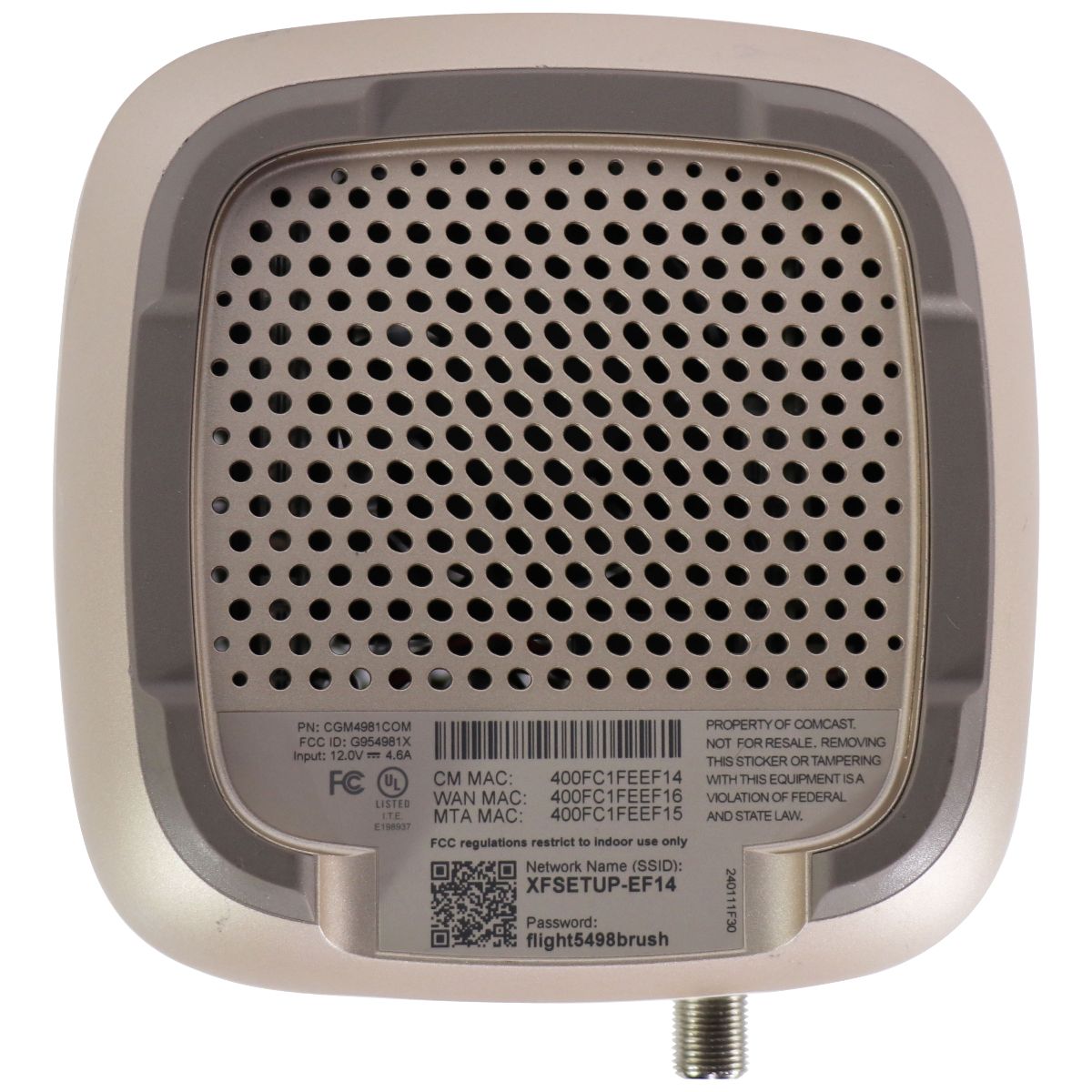 Xfinity XB8 Tri-Band Wi-Fi 6E Wireless Gateway Cable Modem (CGM4981COM) - White Networking - Modems Xfinity - Simple Cell Bulk Wholesale Pricing - USA Seller