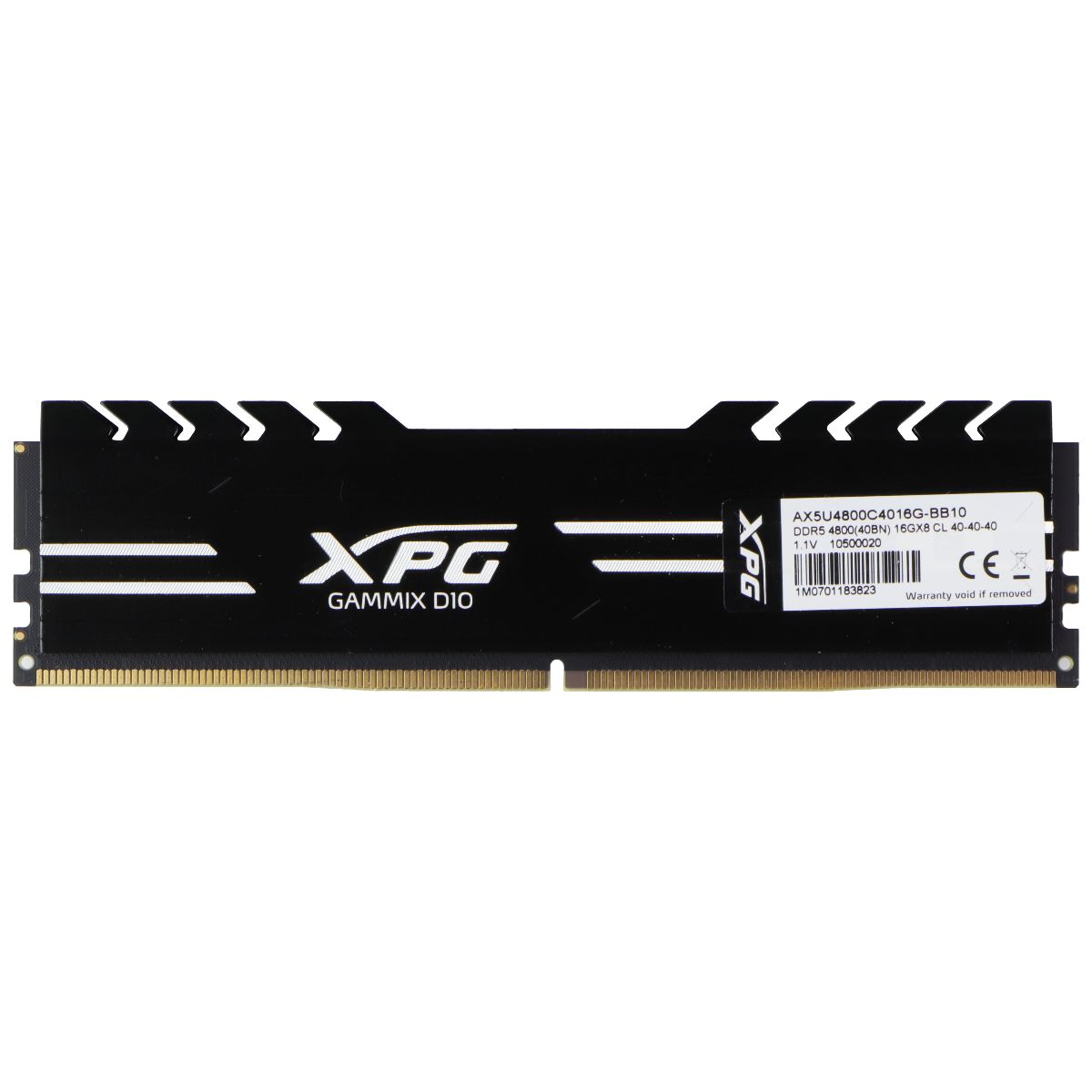 ADATA XPG GAMMIX D10 (16GB) 16GX8 DDR5-4800 RAM Memory (AX5U4800C4016G-BB10) Computer Parts - Memory (RAM) XPG - Simple Cell Bulk Wholesale Pricing - USA Seller
