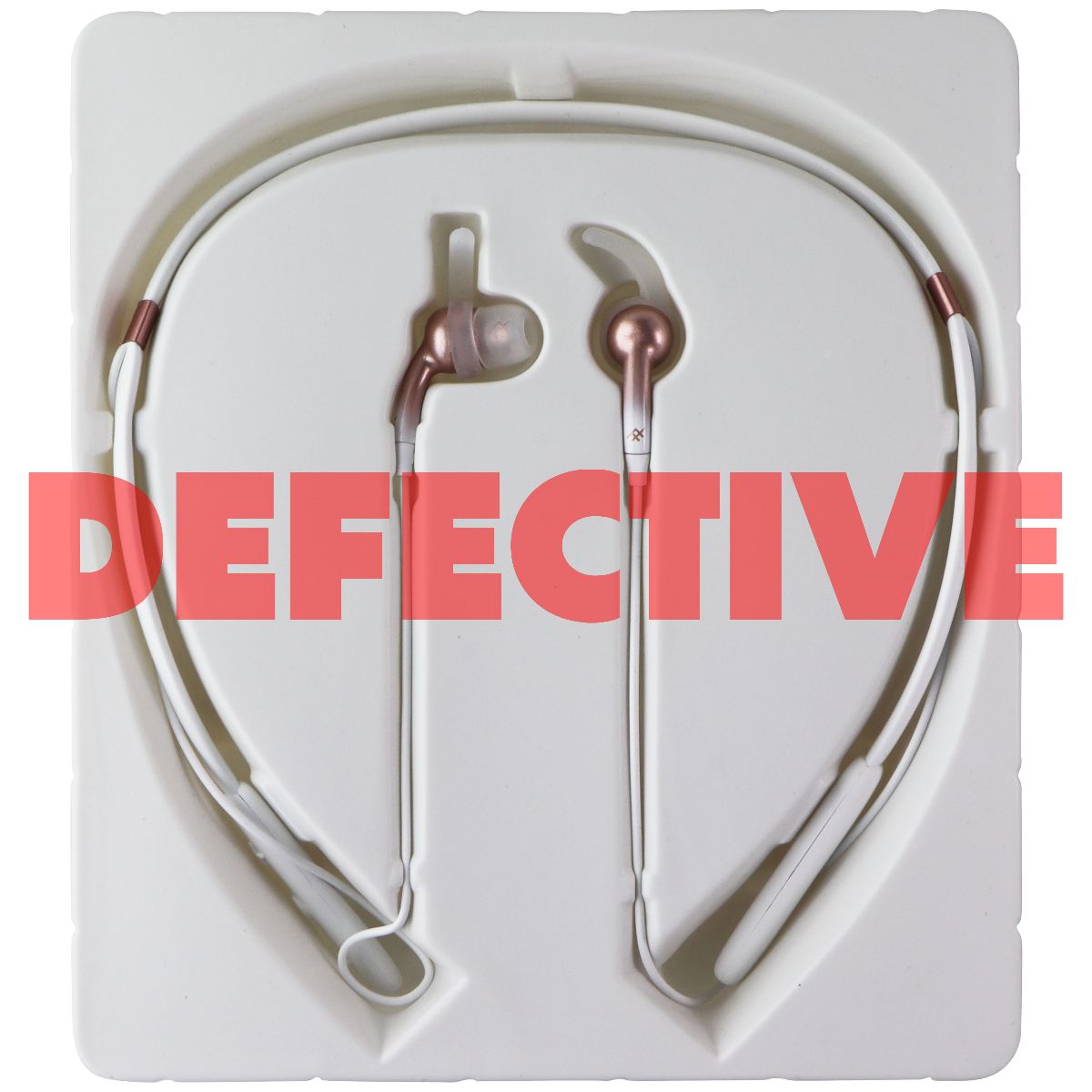 iFrogz Flex Force 2 Bluetooth Wireless Neckband Earbuds - White/Rose Gold Portable Audio - Headphones iFrogz - Simple Cell Bulk Wholesale Pricing - USA Seller