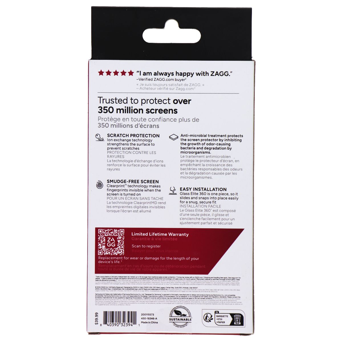 ZAGG Invisible Shield Glass Elite 360 Protect for Samsung Galaxy Watch 7 (40mm) Smart Watch Accessories - Screen Protectors Zagg - Simple Cell Bulk Wholesale Pricing - USA Seller