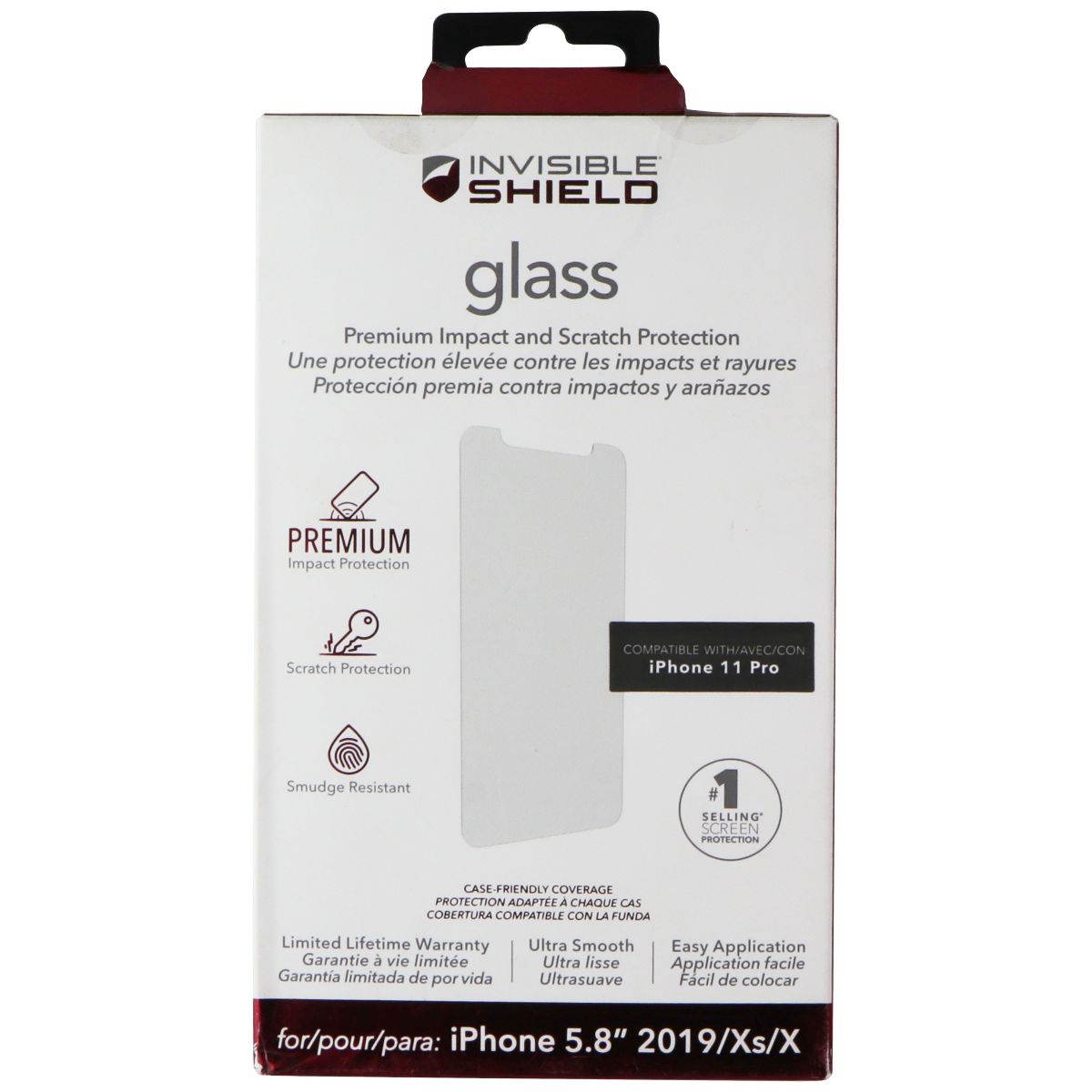 ZAGG InvisibleShield (Glass) Screen Protector for Apple iPhone 11 Pro / Xs / X Cell Phone - Screen Protectors Zagg - Simple Cell Bulk Wholesale Pricing - USA Seller