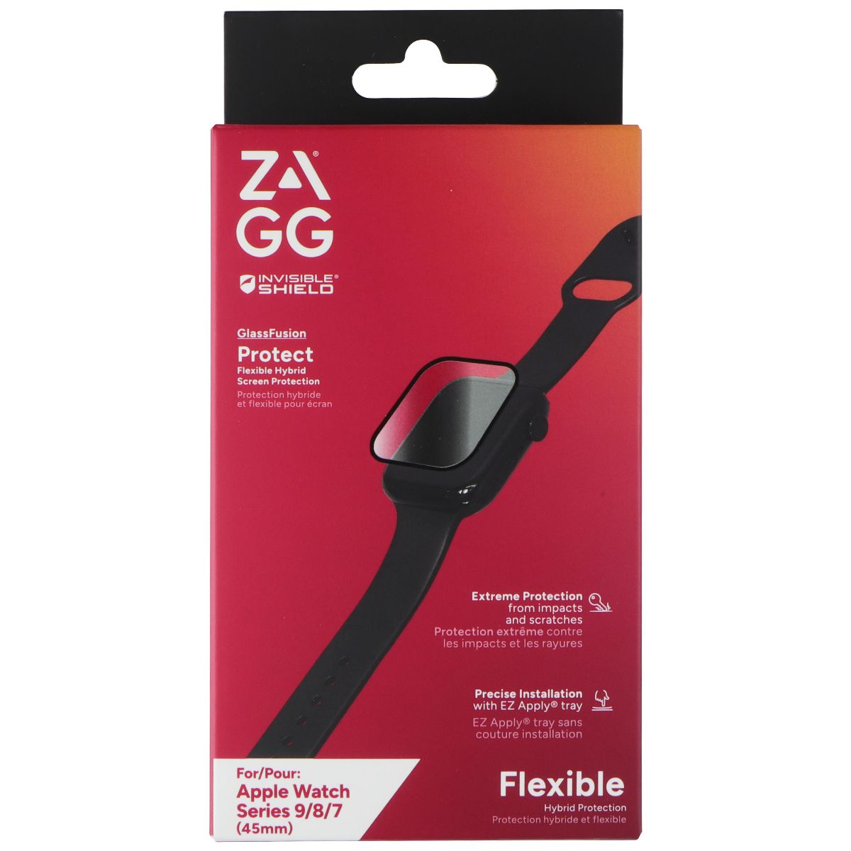 ZAGG InvisibleShield GlassFusion Screen for Apple Watch Series 9/8/7 (45mm) Smart Watch Accessories - Screen Protectors Zagg - Simple Cell Bulk Wholesale Pricing - USA Seller