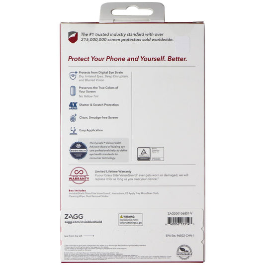 ZAGG (Glass Elite VisionGuard+) Screen Protector for Google Pixel 5 - Clear Cell Phone - Screen Protectors Zagg - Simple Cell Bulk Wholesale Pricing - USA Seller
