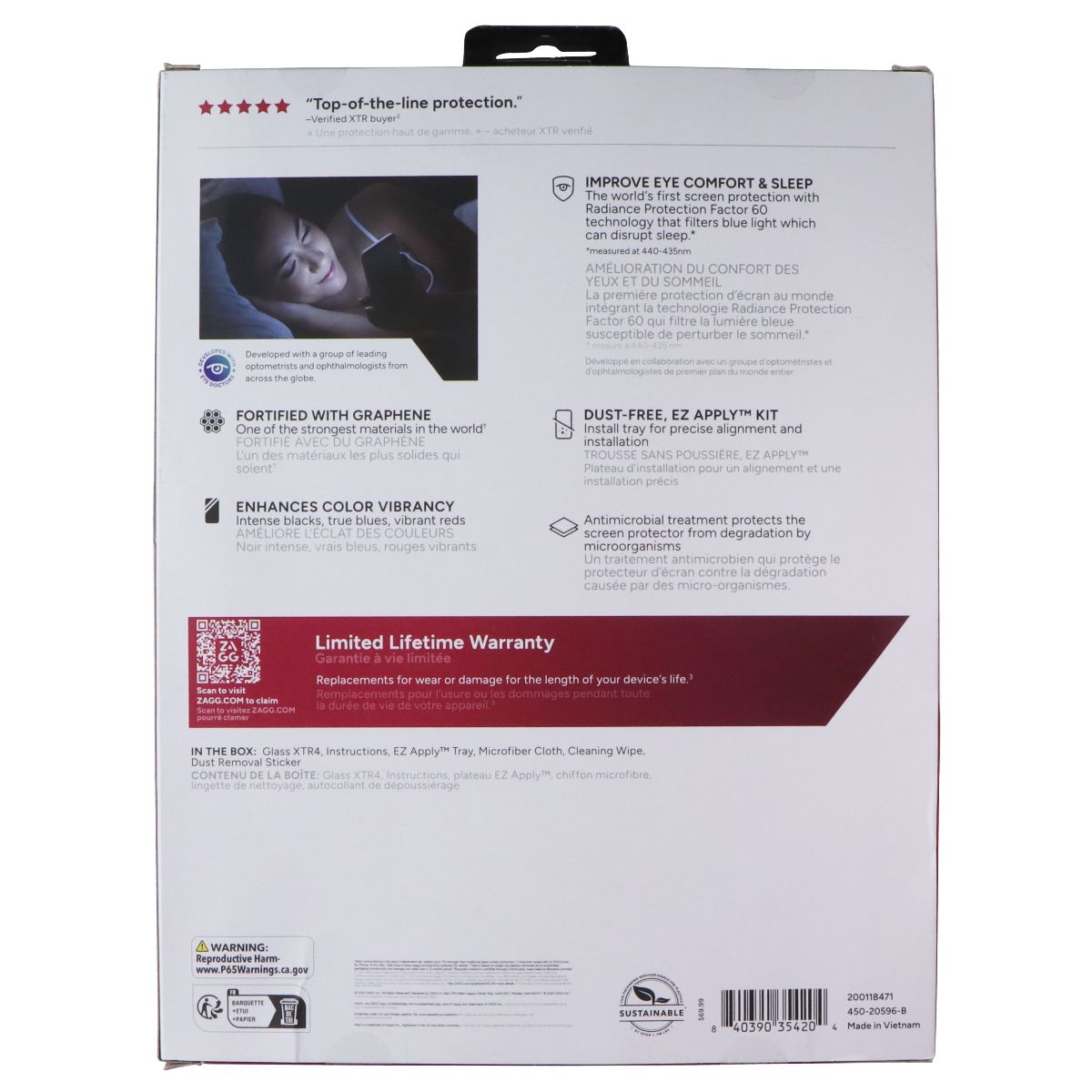 ZAGG XTR4 Tempered Glass Screen Protector for Apple iPad (A16/10th Gen) iPad/Tablet Accessories - Cases, Covers, Keyboard Folios Zagg - Simple Cell Bulk Wholesale Pricing - USA Seller