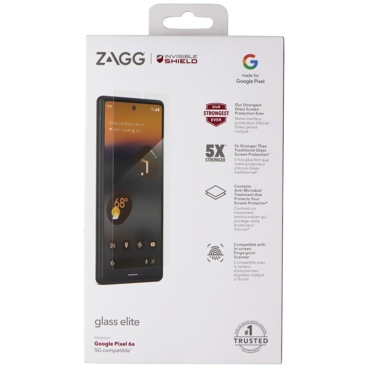 ZAGG InvisibleShield (Glass Elite) Screen Protector for Google Pixel 6a - Clear Cell Phone - Screen Protectors Zagg - Simple Cell Bulk Wholesale Pricing - USA Seller
