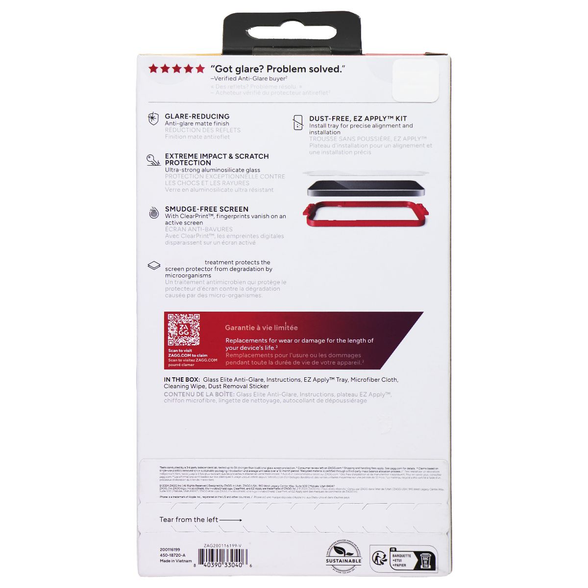ZAGG Invisible Shield Anti-Glare Screen Protector for Apple iPhone 16/15 Cell Phone - Screen Protectors Zagg - Simple Cell Bulk Wholesale Pricing - USA Seller