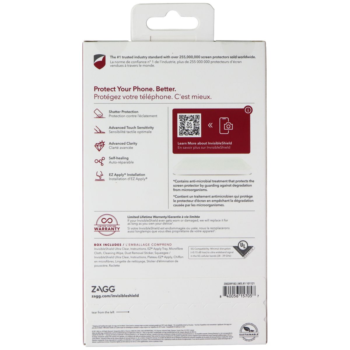 ZAGG Invisible Shield Ultra Clear Screen Protector for Samsung Galaxy S22 Cell Phone - Screen Protectors Zagg - Simple Cell Bulk Wholesale Pricing - USA Seller