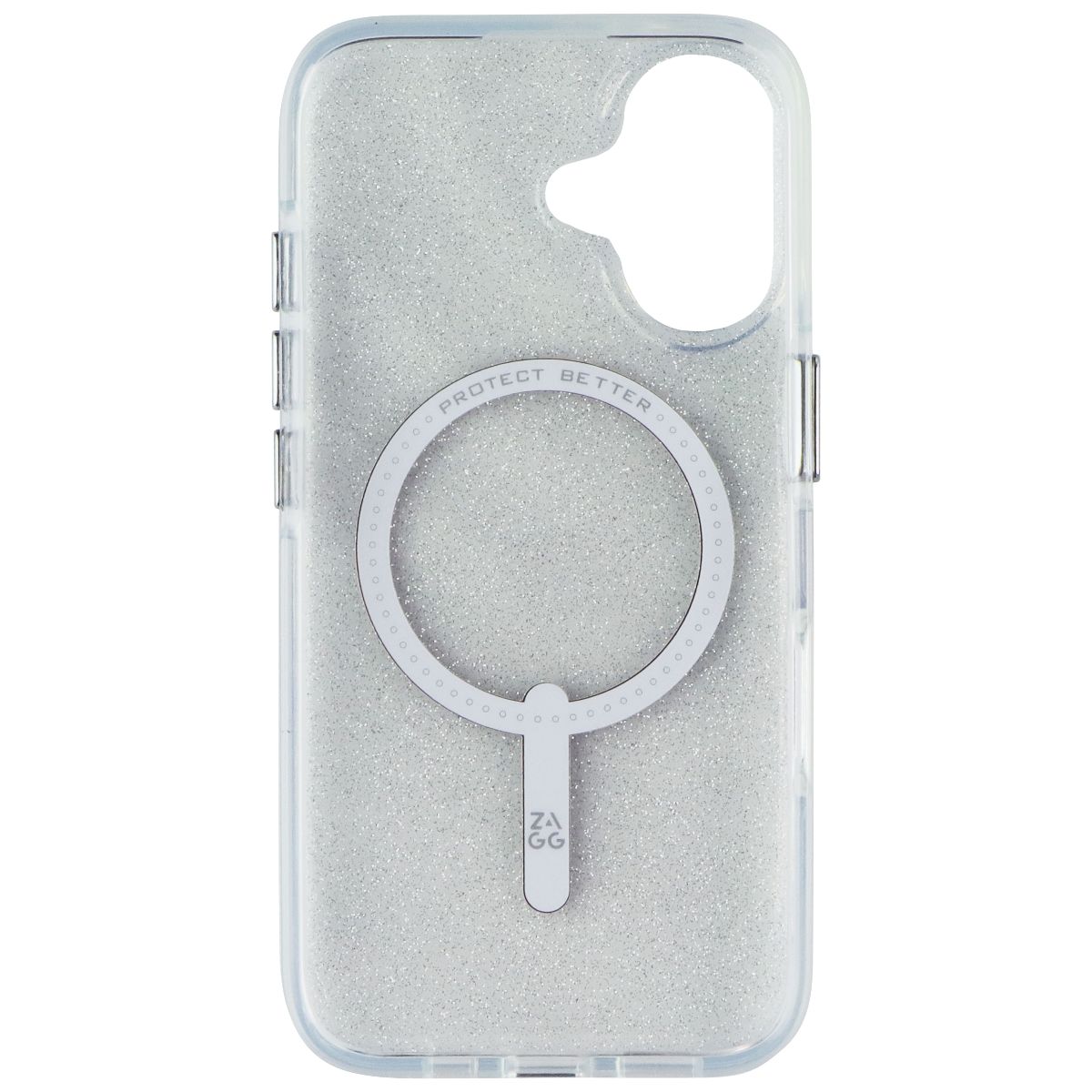 ZAGG Milan Snap Series Case for MagSafe for iPhone 16 - White Glitter Swirl