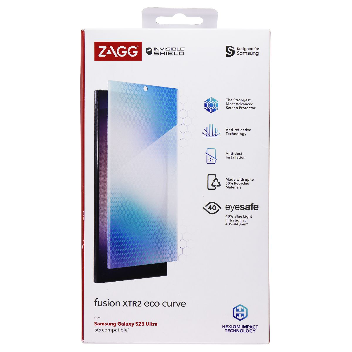 ZAGG InvisibleShield Fusion XTR2 Eco Curve Screen Protector for Galaxy S23 Ultra Cell Phone - Screen Protectors Zagg - Simple Cell Bulk Wholesale Pricing - USA Seller