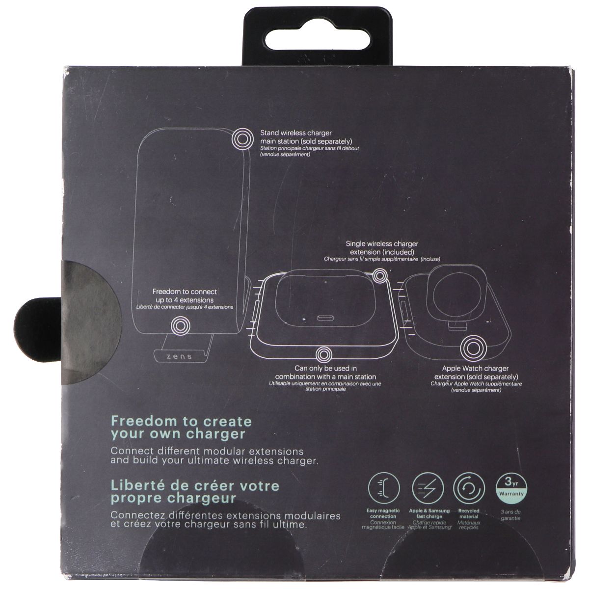Zens Modular Series Single Wireless Charger Extension 10W - Black