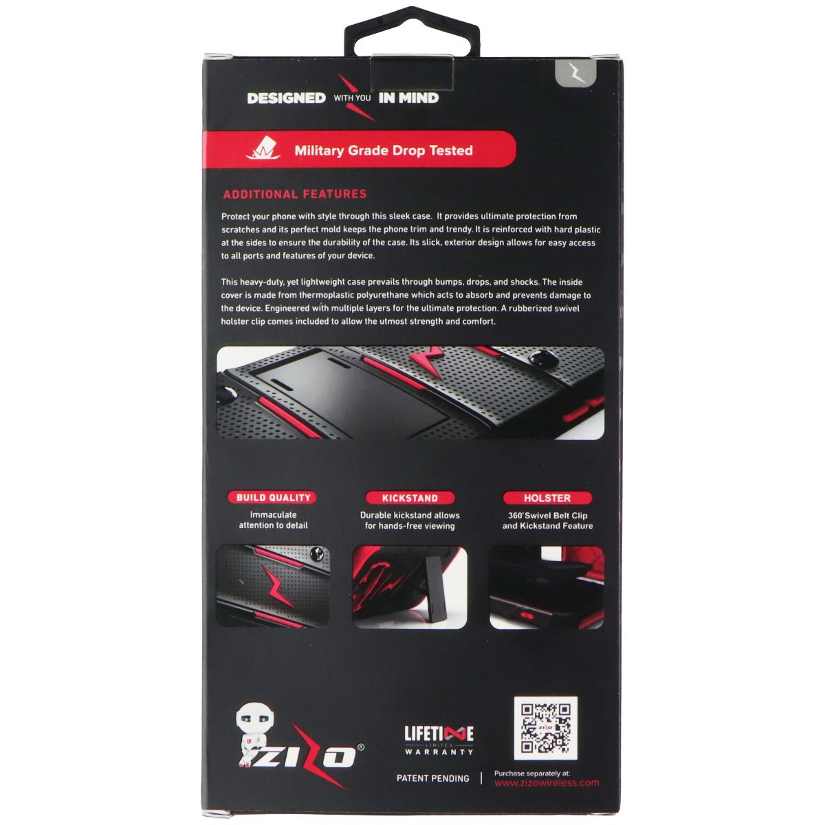 Zizo Bolt Case and Holster for Motorola Moto E4 (2017) - Gray/Black Cell Phone - Cases, Covers & Skins Zizo - Simple Cell Bulk Wholesale Pricing - USA Seller