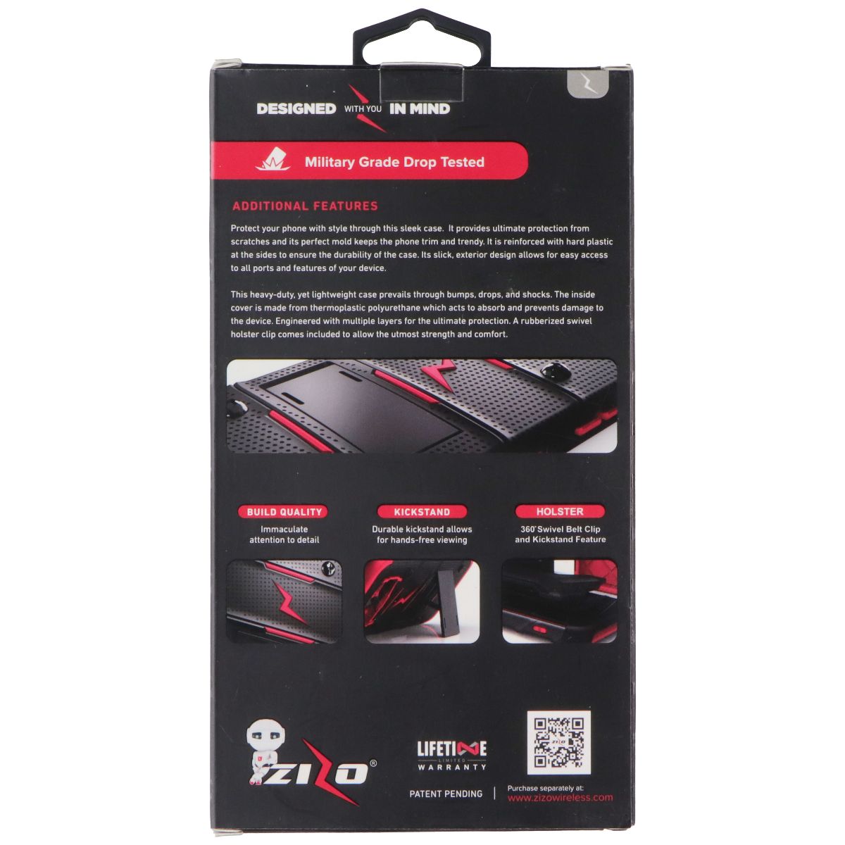 Zizo Bolt Series (Case / Screen / Holster) for Apple iPhone X - Black/Red Cell Phone - Cases, Covers & Skins Zizo - Simple Cell Bulk Wholesale Pricing - USA Seller