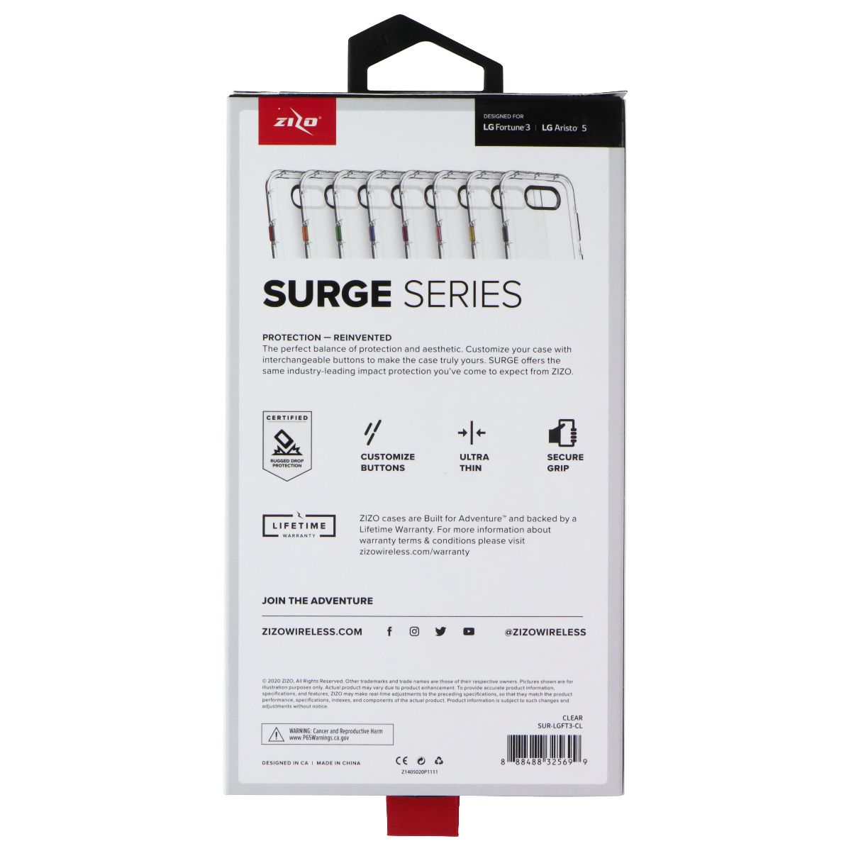 Zizo Surge Series Case for LG Fortune 3 / LG Aristo 5 - Clear Cell Phone - Cases, Covers & Skins Zizo - Simple Cell Bulk Wholesale Pricing - USA Seller