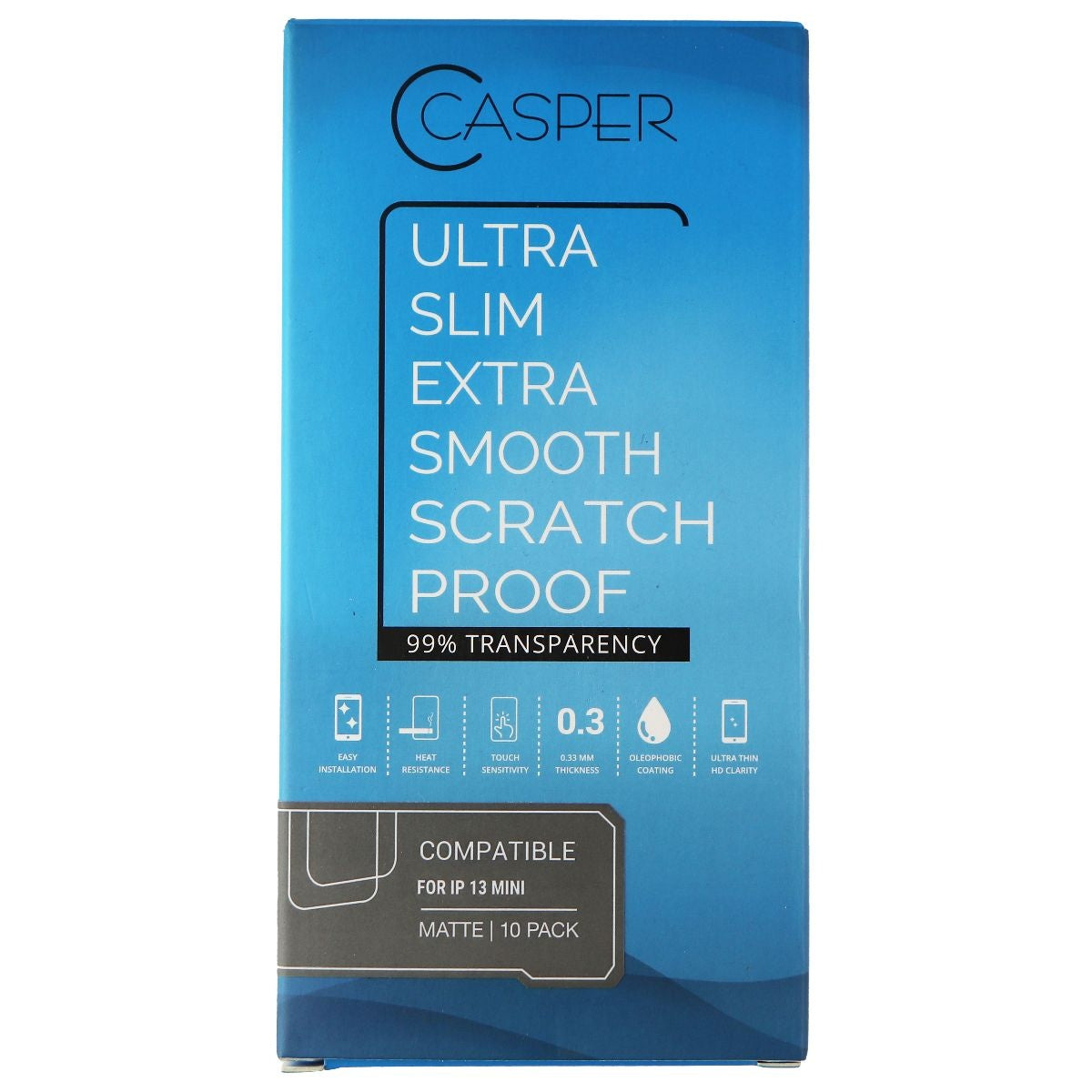 Casper Matte Ultra Slim Glass Screen Protector for Apple iPhone 13 - 10 Pack Cell Phone - Screen Protectors Casper - Simple Cell Bulk Wholesale Pricing - USA Seller