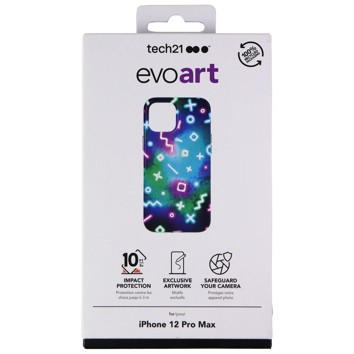Tech21 Evo Art Series Hardshell Case for Apple iPhone 12 Pro Max - Neon Lights Cell Phone - Cases, Covers & Skins Tech21 - Simple Cell Bulk Wholesale Pricing - USA Seller