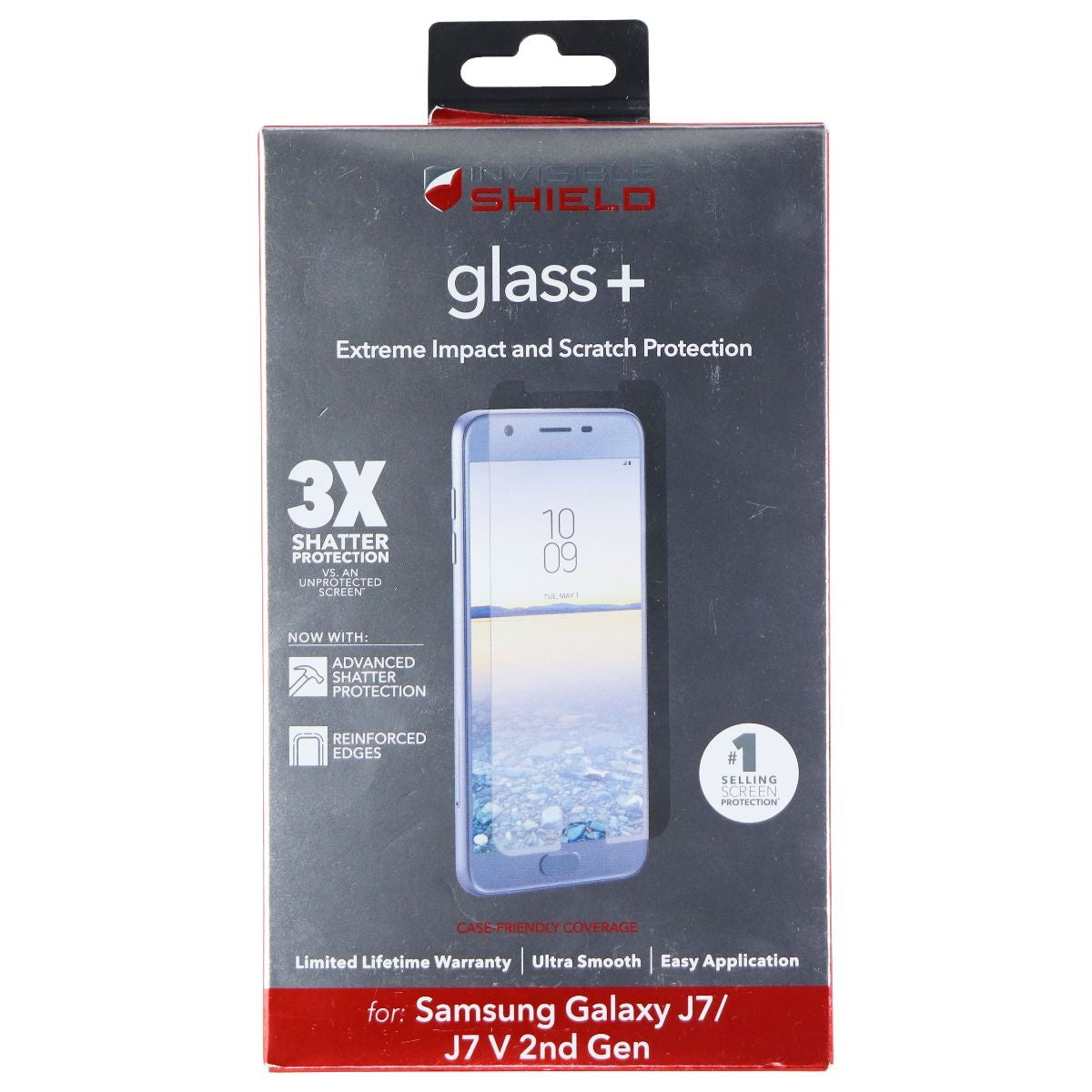 ZAGG (Glass+) Tempered Glass for Samsung Galaxy J7 / J7 V 2nd Gen - Clear Cell Phone - Screen Protectors Zagg - Simple Cell Bulk Wholesale Pricing - USA Seller