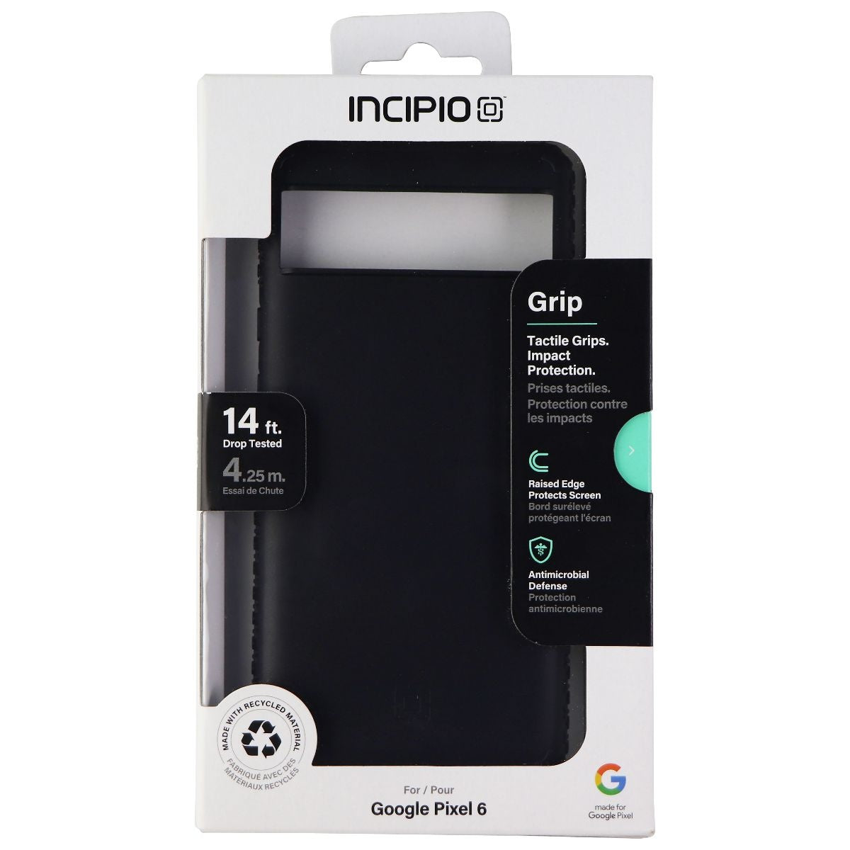 Incipio Grip Series Hardshell Case for Google Pixel 6 Smartphones - Black Cell Phone - Cases, Covers & Skins Incipio - Simple Cell Bulk Wholesale Pricing - USA Seller