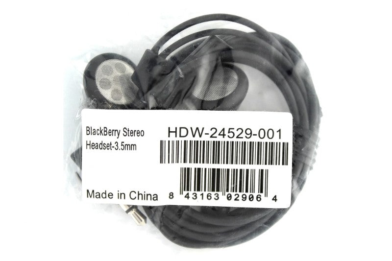 BlackBerry Wired Black Earbuds *HDW-24529-001 Cell Phone - Headsets Blackberry - Simple Cell Bulk Wholesale Pricing - USA Seller