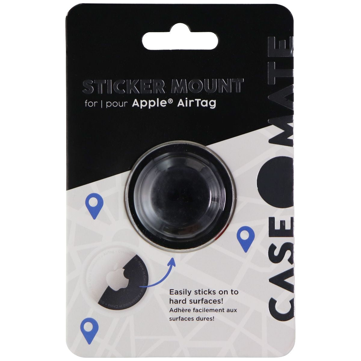 Case-Mate Sticker Mount Case for AirTags - Sticks to Most Hard Surfaces - Black Cell Phone - Mounts & Holders Case-Mate - Simple Cell Bulk Wholesale Pricing - USA Seller