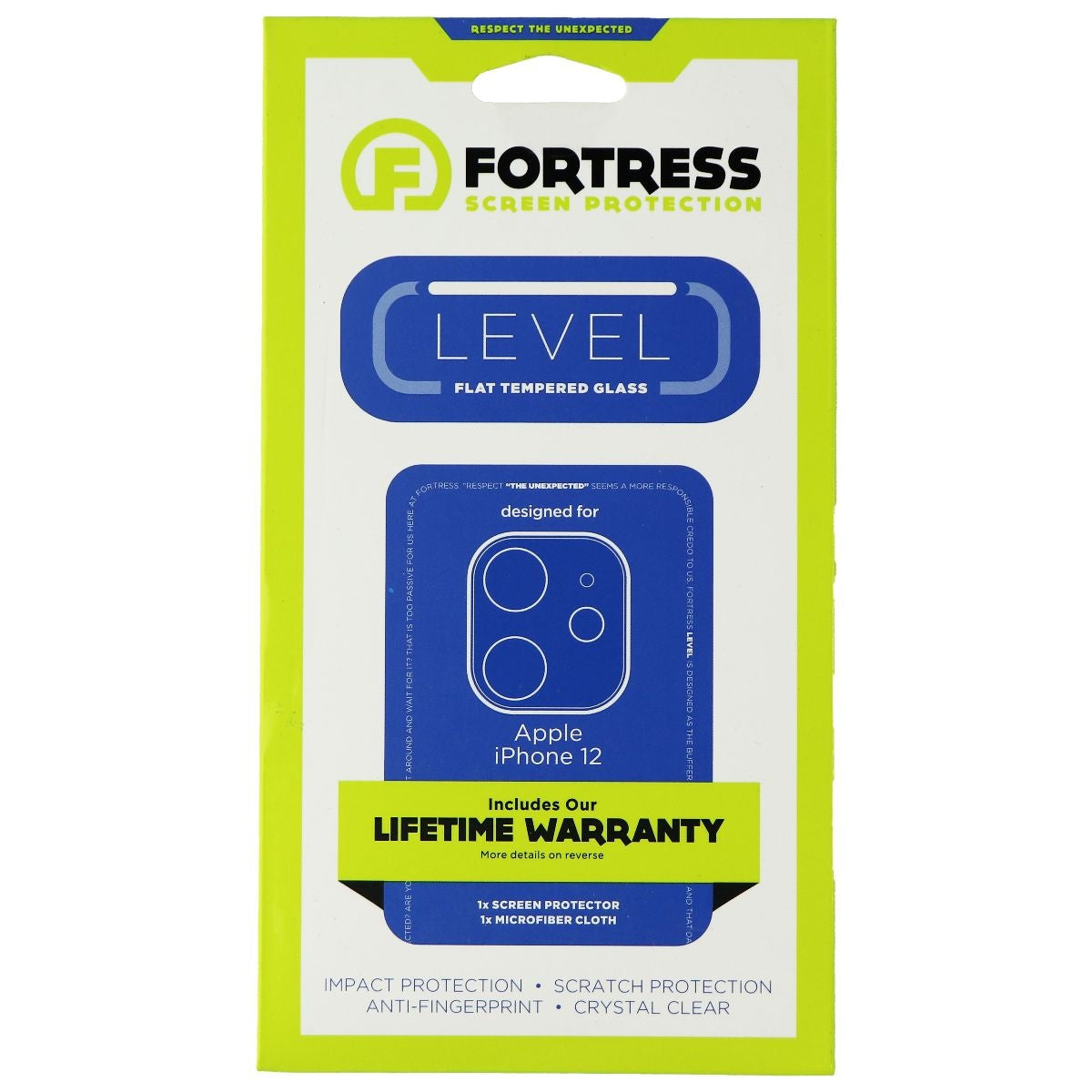 Fortress LEVEL Flat Tempered Glass Camera Lens Protector for iPhone 12 Only Cell Phone - Screen Protectors Fortress - Simple Cell Bulk Wholesale Pricing - USA Seller