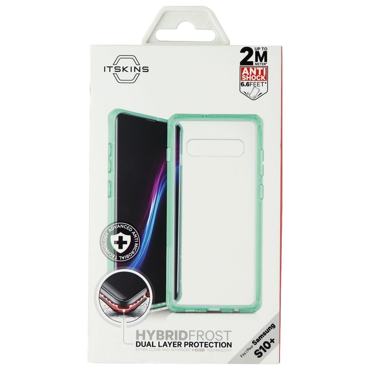 Itskins Hybrid Frost Series Case for Samsung Galaxy (S10+) - Tiffany Green/Clear Cell Phone - Cases, Covers & Skins ITSKINS - Simple Cell Bulk Wholesale Pricing - USA Seller