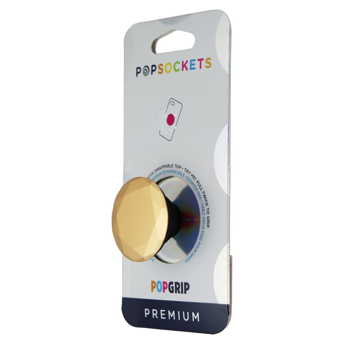 PopSockets PopGrip Swappable Phone Grip/Stand - Metallic Diamond Medallion Gold Cell Phone - Mounts & Holders PopSockets - Simple Cell Bulk Wholesale Pricing - USA Seller