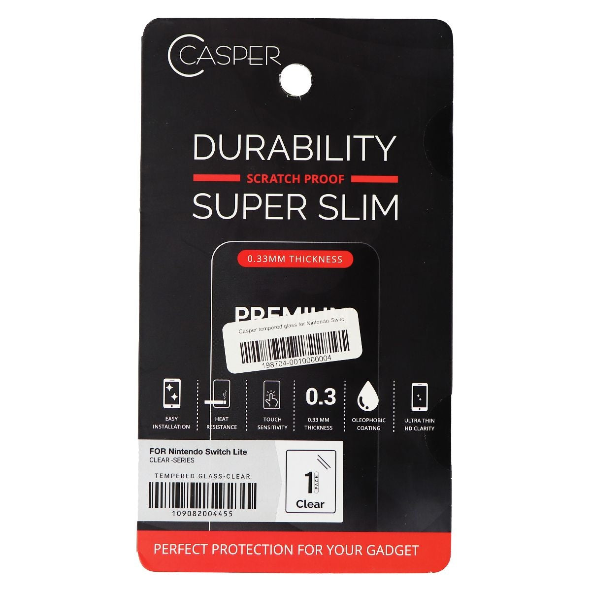 Casper Premium Tempered Glass Screen Protector for Nintendo Switch Lite - Clear Gaming/Console - Screen Protectors Casper - Simple Cell Bulk Wholesale Pricing - USA Seller