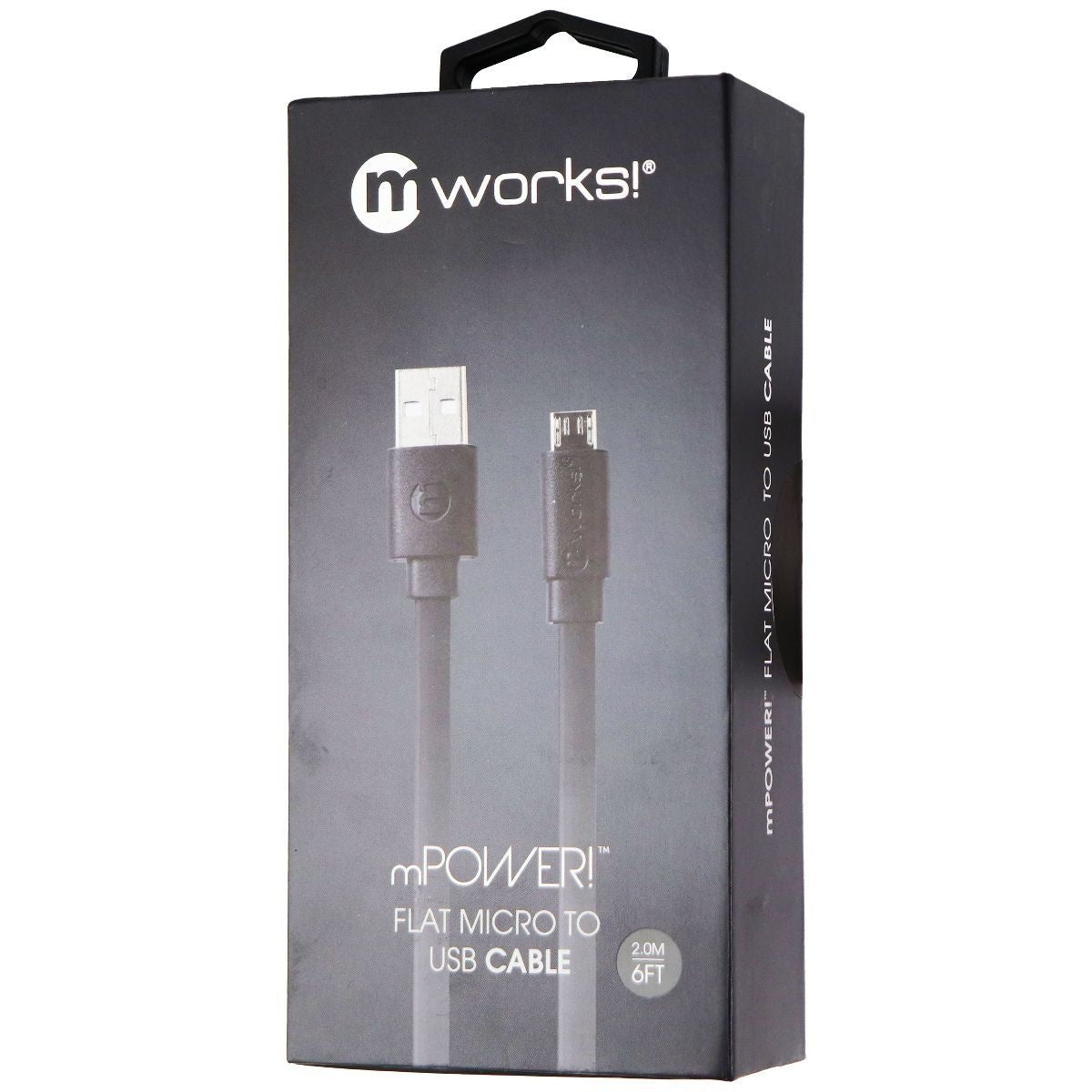 mWorks! mPOWER! (6-Foot) Micro-USB to USB Flat Cable - Black Cell Phone - Cables & Adapters mWorks! - Simple Cell Bulk Wholesale Pricing - USA Seller