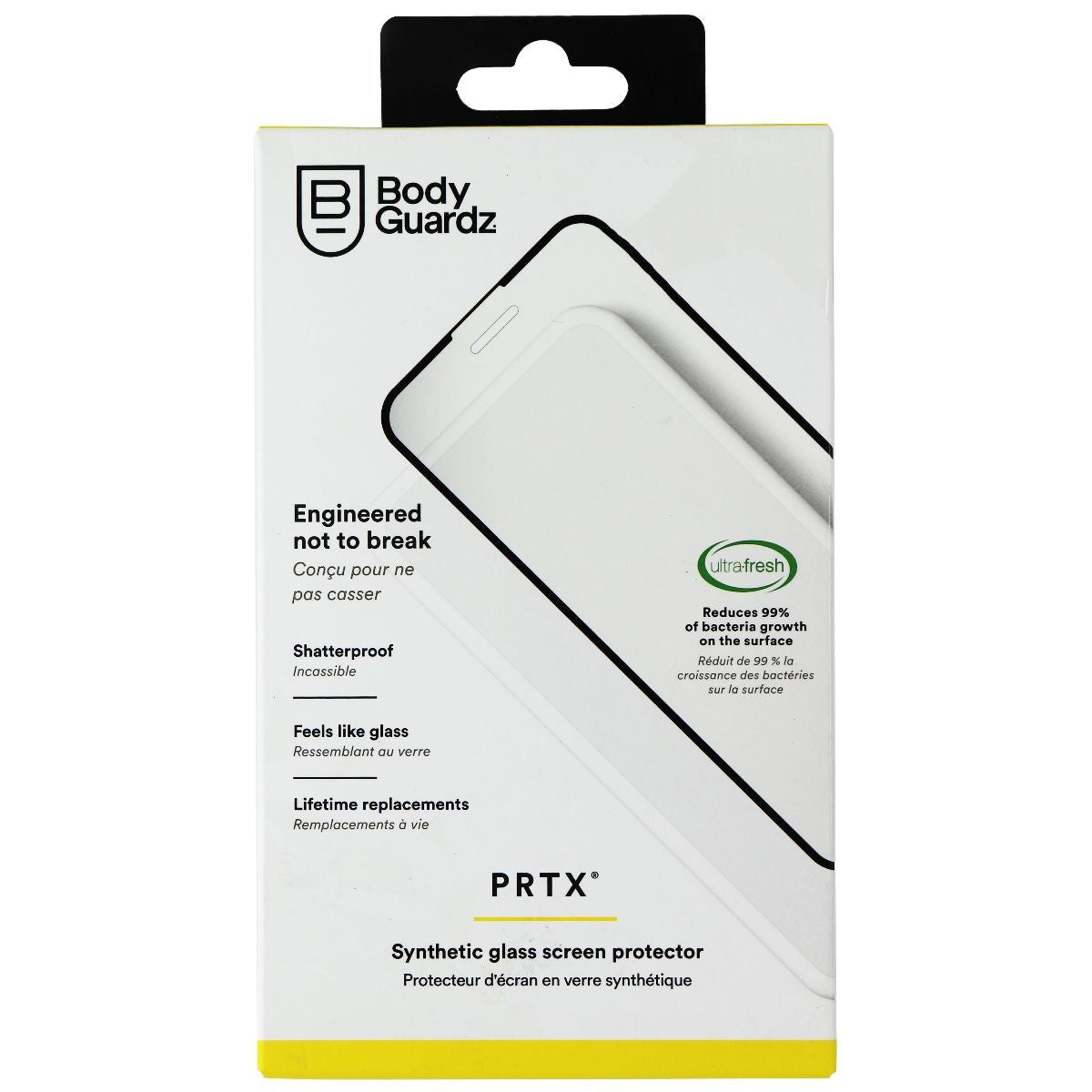 Bodyguardz PRTX Synthetic Glass Screen Protector Designed for The iPhone 12 Mini Cell Phone - Screen Protectors BODYGUARDZ - Simple Cell Bulk Wholesale Pricing - USA Seller