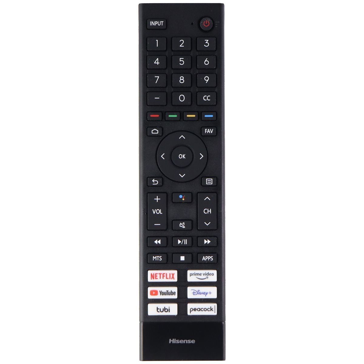 Hisense Remote Control (ERF3J80H) with Netflix/Prime/YouTube/(Disney+) - Black