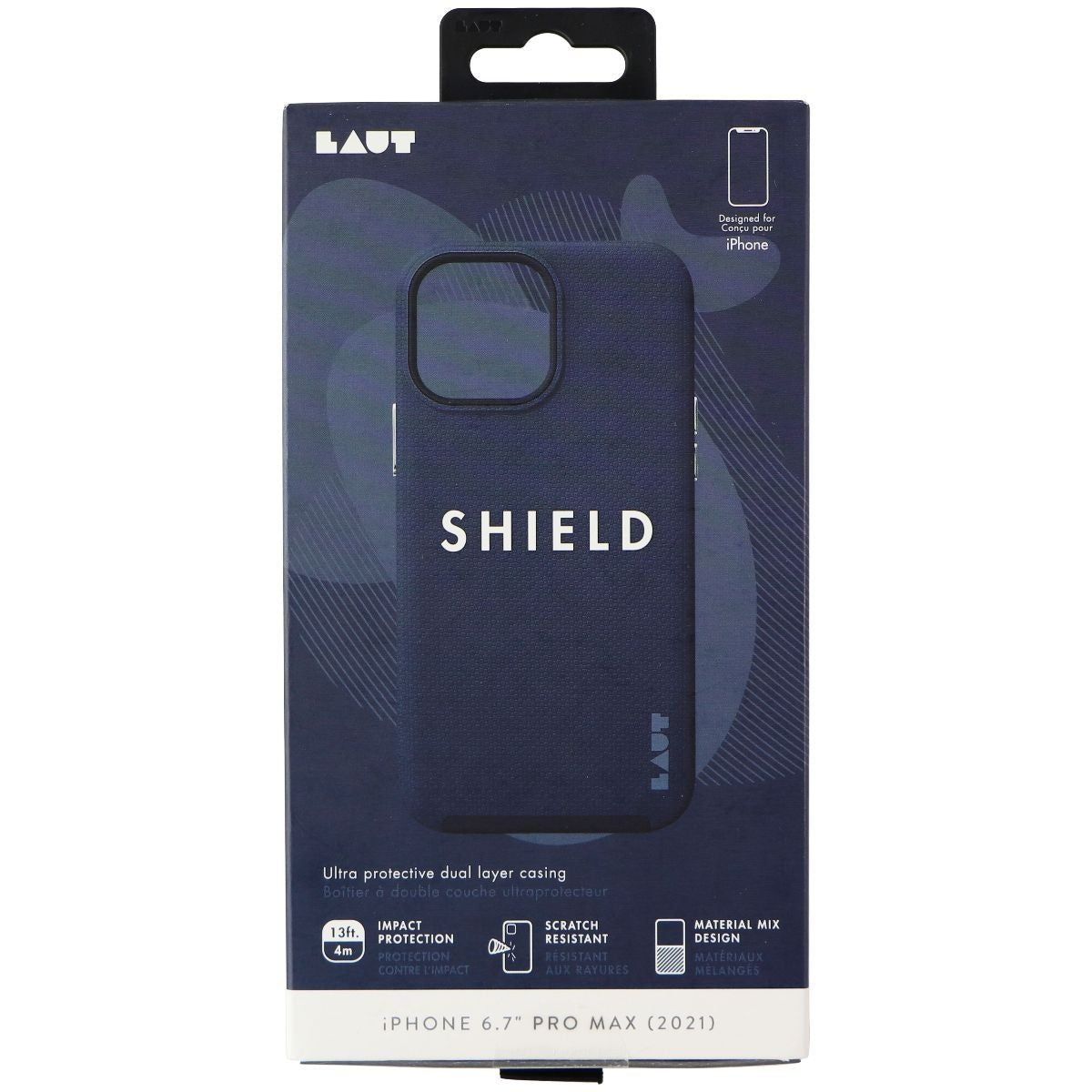 LAUT Shield Series Dual Layer Case for Apple iPhone 13 Pro Max - Indigo Blue Cell Phone - Cases, Covers & Skins Laut - Simple Cell Bulk Wholesale Pricing - USA Seller