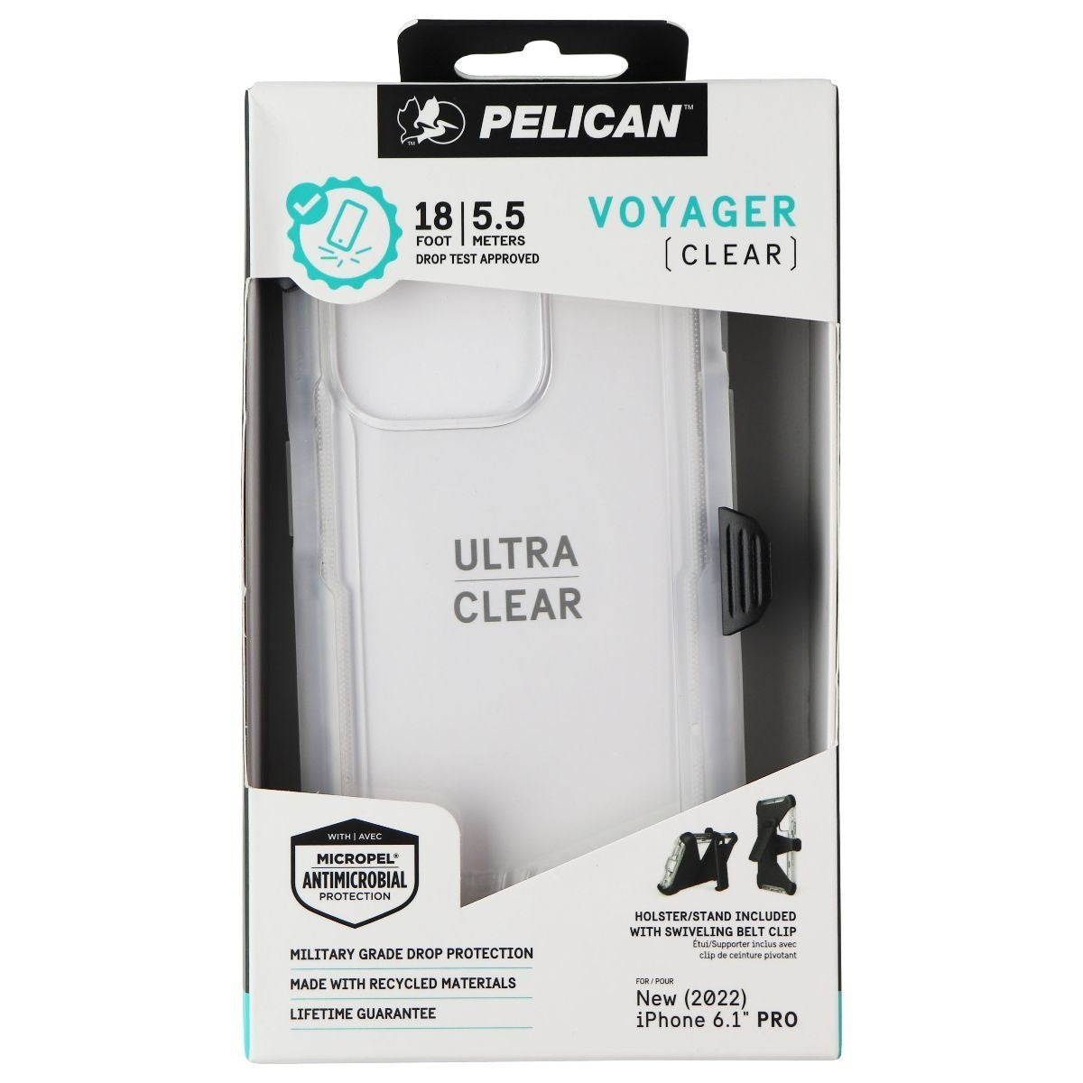 Pelican Voyager Series Case and Holster for Apple iPhone 14 Pro - Clear Cell Phone - Cases, Covers & Skins Case-Mate - Simple Cell Bulk Wholesale Pricing - USA Seller