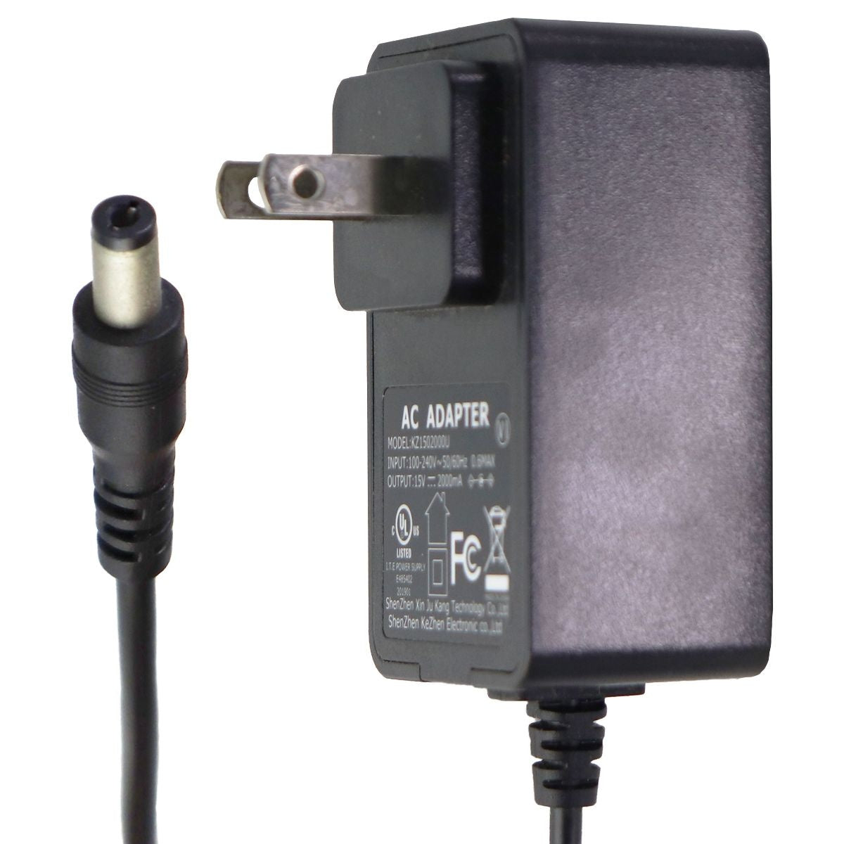 ShenZhen (15V/2000mA) AC Adapter Wall Plug - Black (KZ1502000U) Multipurpose Batteries & Power - Multipurpose AC to DC Adapters Shenzhen - Simple Cell Bulk Wholesale Pricing - USA Seller