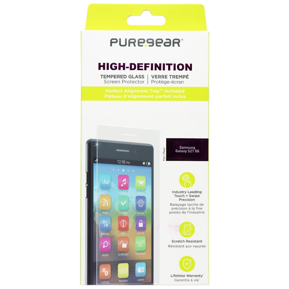 PureGear High Definition Tempered Glass Screen for Samsung Galaxy S21 5G - Clear Cell Phone - Screen Protectors PureGear - Simple Cell Bulk Wholesale Pricing - USA Seller