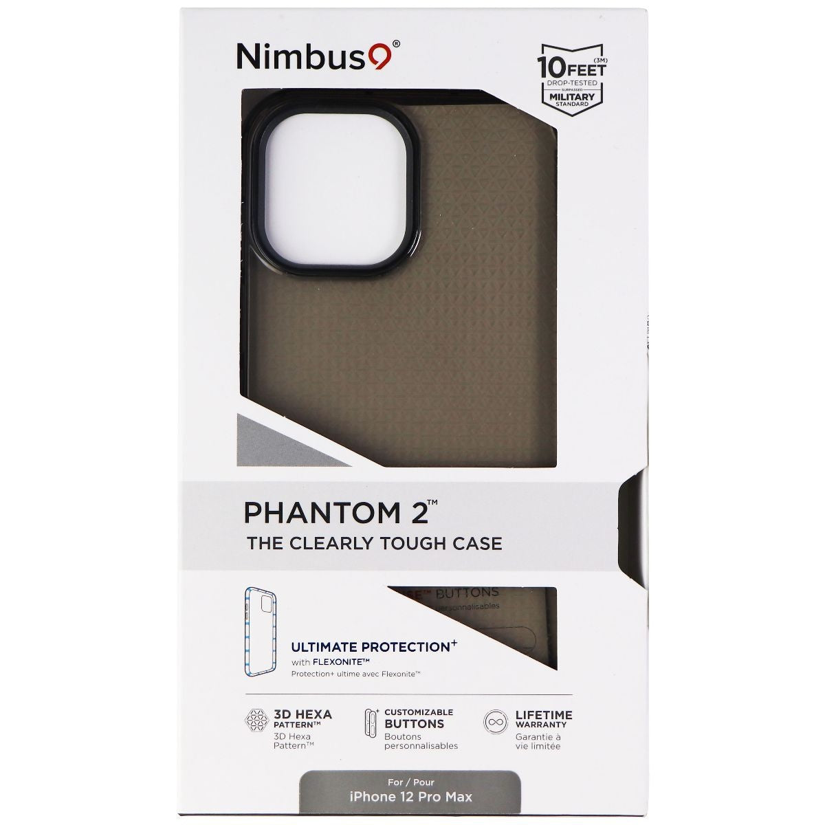 Nimbus9 Phantom 2 Series Case for Apple iPhone 12 Pro Max - Carbon Black Cell Phone - Cases, Covers & Skins Nimbus9 - Simple Cell Bulk Wholesale Pricing - USA Seller