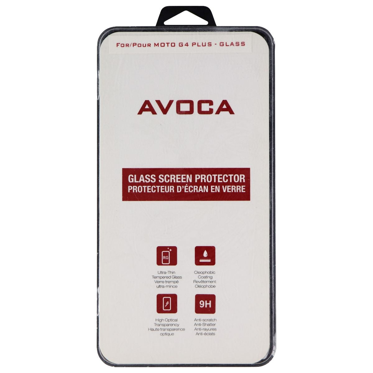 Avoca Glass Screen Protector for Motorola G4 Plus Smartphone - Clear Cell Phone - Screen Protectors Avoca - Simple Cell Bulk Wholesale Pricing - USA Seller