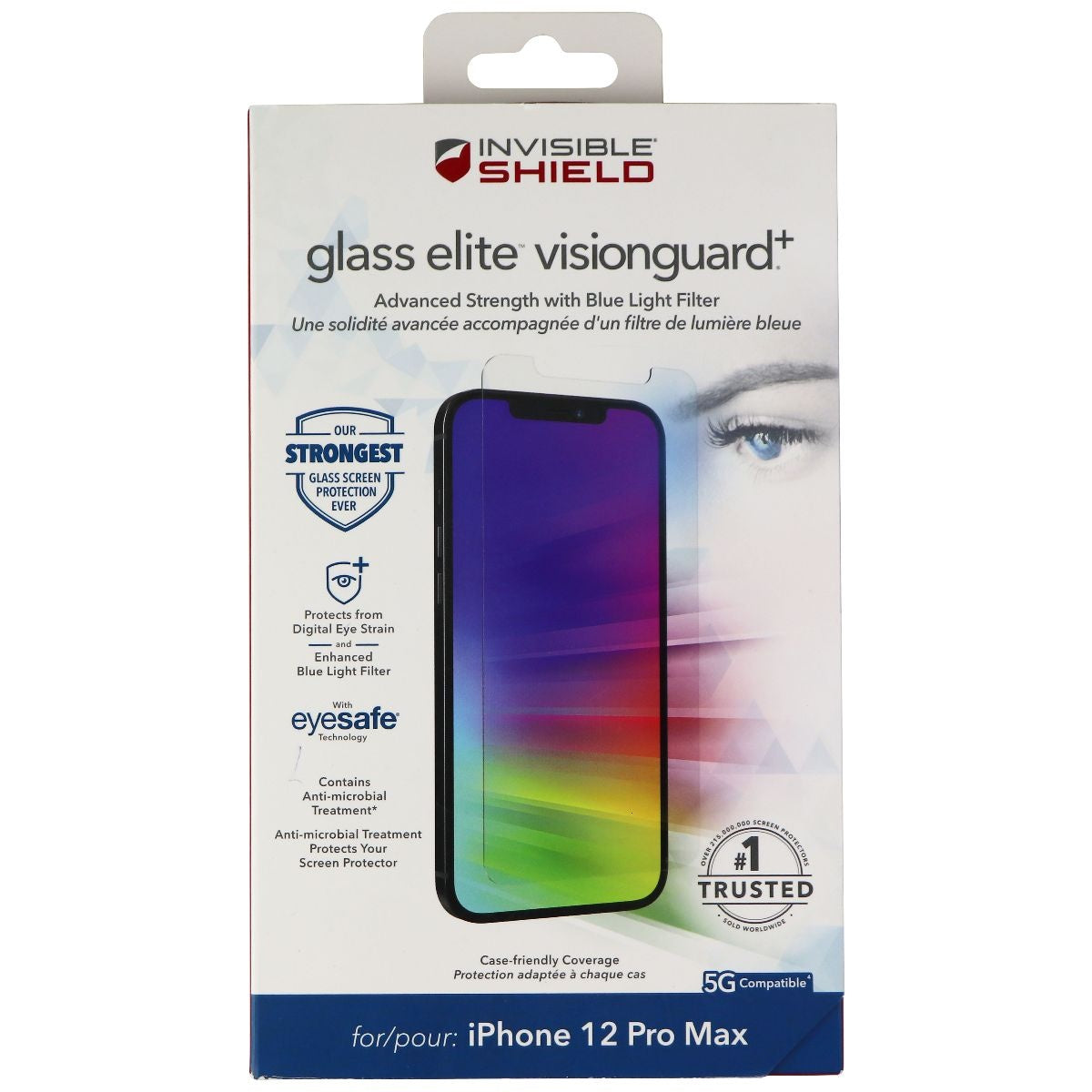ZAGG InvisibleShield (Glass Elite VisionGuard+) Screen for iPhone 12 Pro Max Cell Phone - Screen Protectors Zagg - Simple Cell Bulk Wholesale Pricing - USA Seller