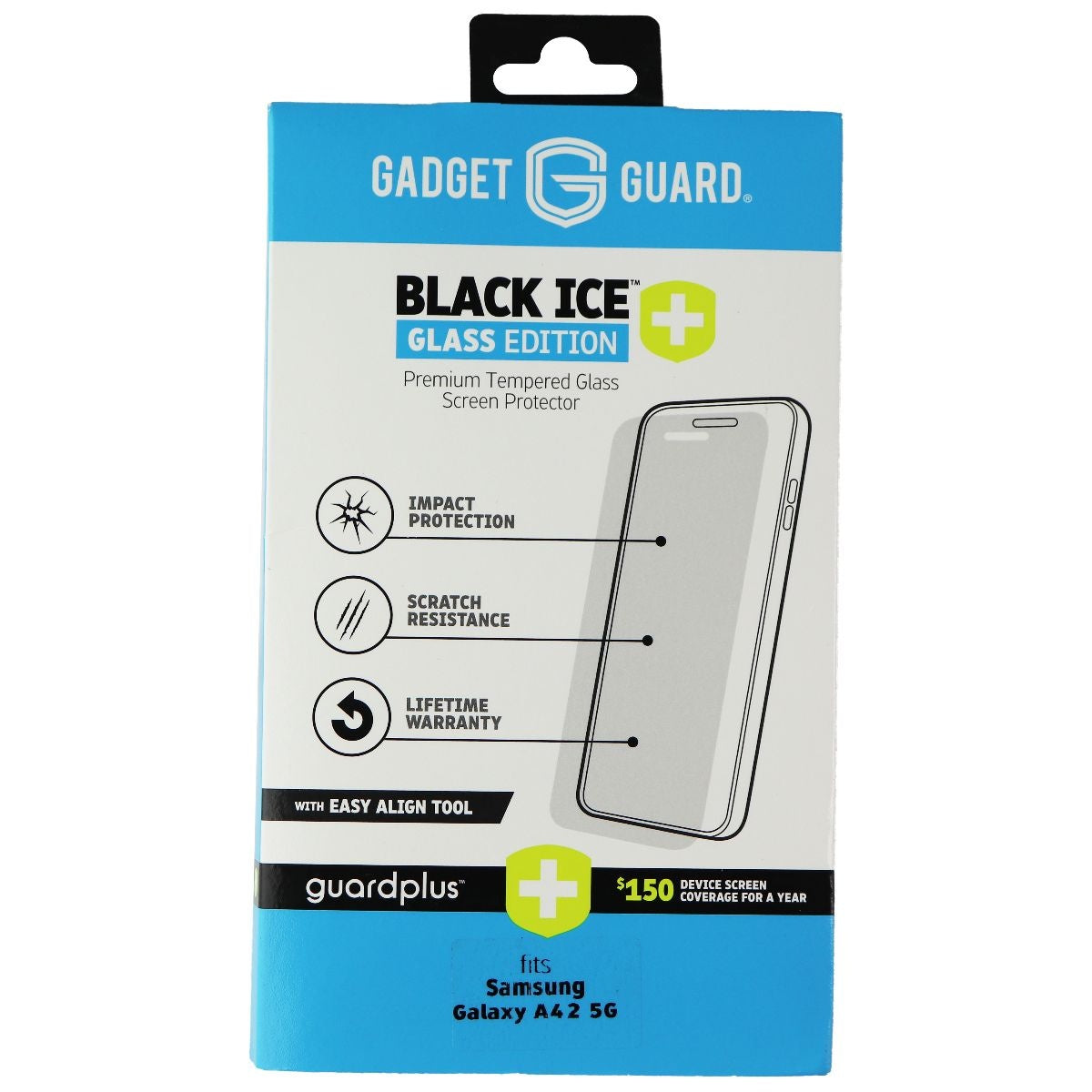 Gadget Guard Black Ice+ Glass Screen Protector for Samsung Galaxy A42 5G Cell Phone - Screen Protectors Gadget Guard - Simple Cell Bulk Wholesale Pricing - USA Seller