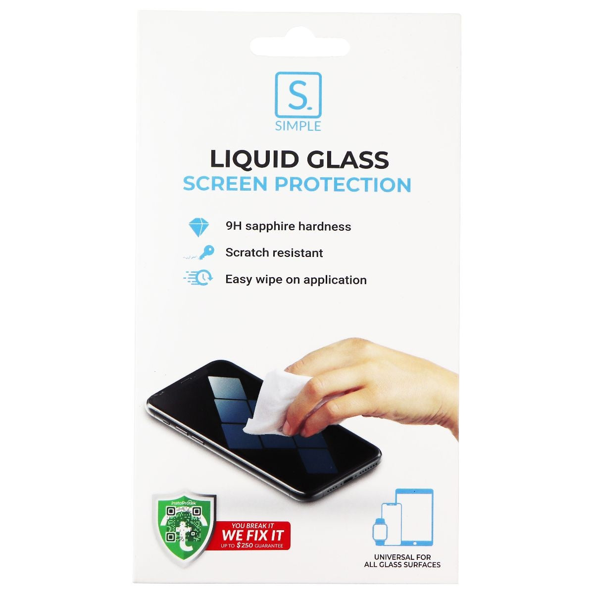 Simple Universal Liquid Glass Screen Protector for Large Devices - Clear Cell Phone - Screen Protectors Simple - Simple Cell Bulk Wholesale Pricing - USA Seller