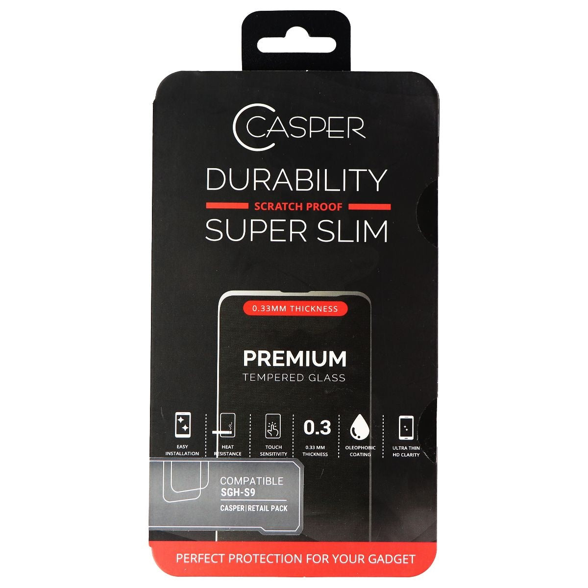 Casper Premium Tempered Glass Screen Protector for Samsung Galaxy S9 - Clear Cell Phone - Screen Protectors Casper - Simple Cell Bulk Wholesale Pricing - USA Seller