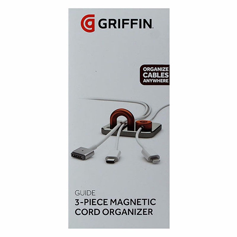 Griffin Guide 3-Piece Magnetic Cord Organizer - Silver Cell Phone - Mounts & Holders Griffin - Simple Cell Bulk Wholesale Pricing - USA Seller