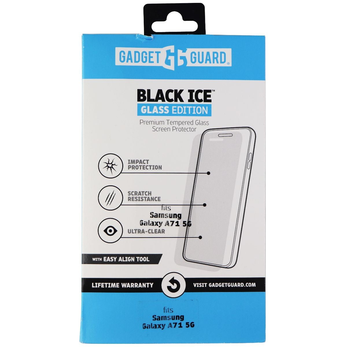 Gadget Guard Black Ice Glass Edition Tempered Glass for Galaxy A71 5G - Clear Cell Phone - Screen Protectors Gadget Guard - Simple Cell Bulk Wholesale Pricing - USA Seller