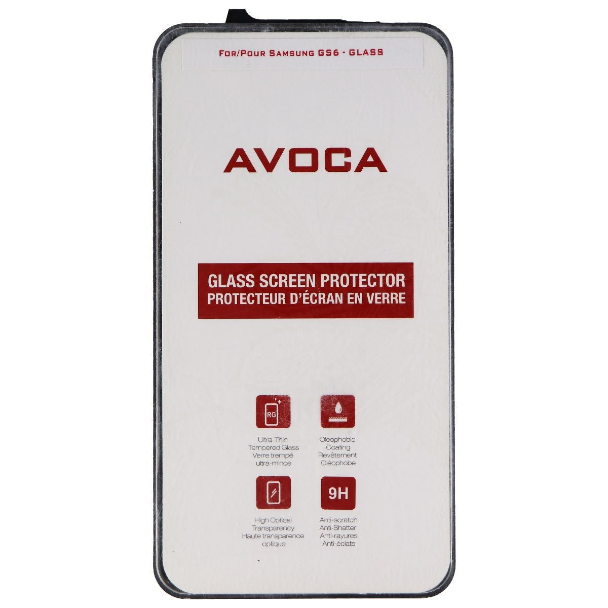 Avoca Glass Screen Protector for Samsung Galaxy S6 Smartphone - Clear Cell Phone - Screen Protectors Avoca - Simple Cell Bulk Wholesale Pricing - USA Seller