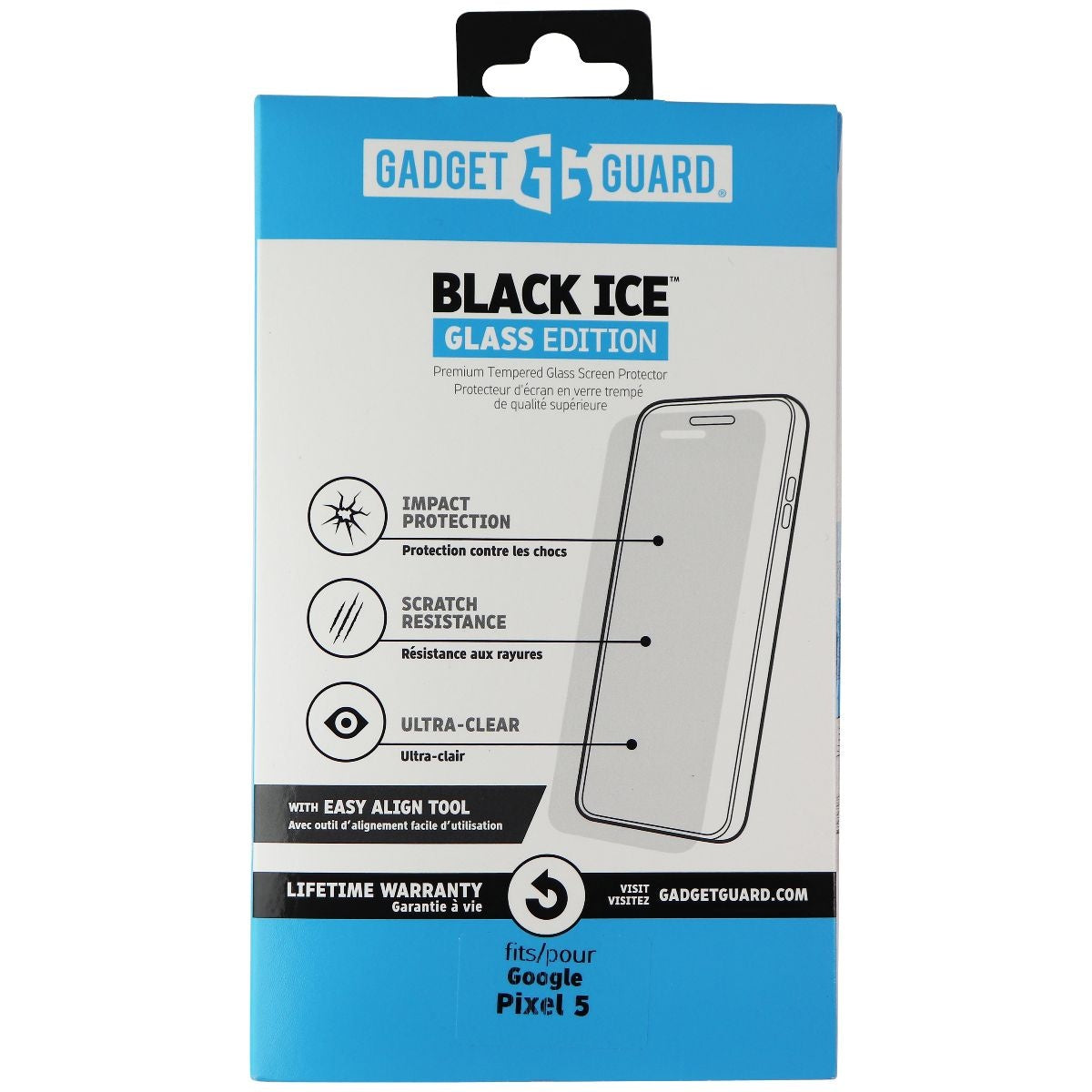 Gadget Guard Black Ice Glass Edition Screen Protector for Google Pixel 5 Cell Phone - Screen Protectors Gadget Guard - Simple Cell Bulk Wholesale Pricing - USA Seller