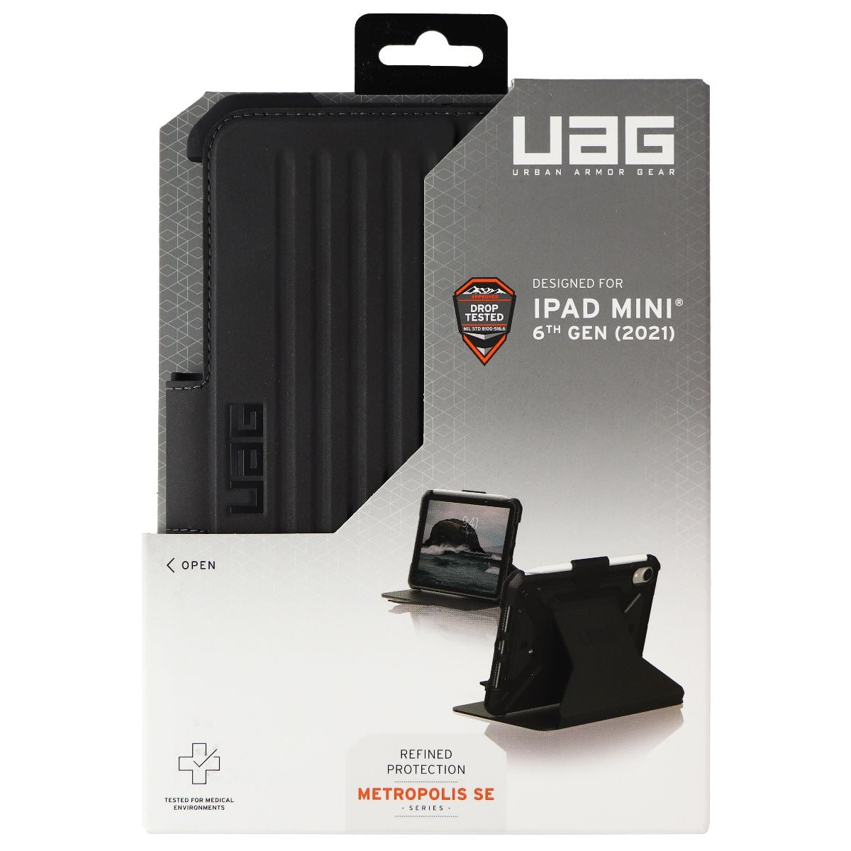 URBAN ARMOR GEAR Metropolis SE Series Case for iPad Mini (6th Gen) - Black iPad/Tablet Accessories - Cases, Covers, Keyboard Folios Urban Armor Gear - Simple Cell Bulk Wholesale Pricing - USA Seller