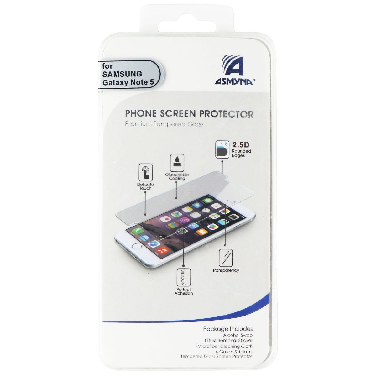 Asmyna Tempered Glass for Samsung Galaxy Note5 Smartphones - Clear Cell Phone - Screen Protectors Asmyna - Simple Cell Bulk Wholesale Pricing - USA Seller