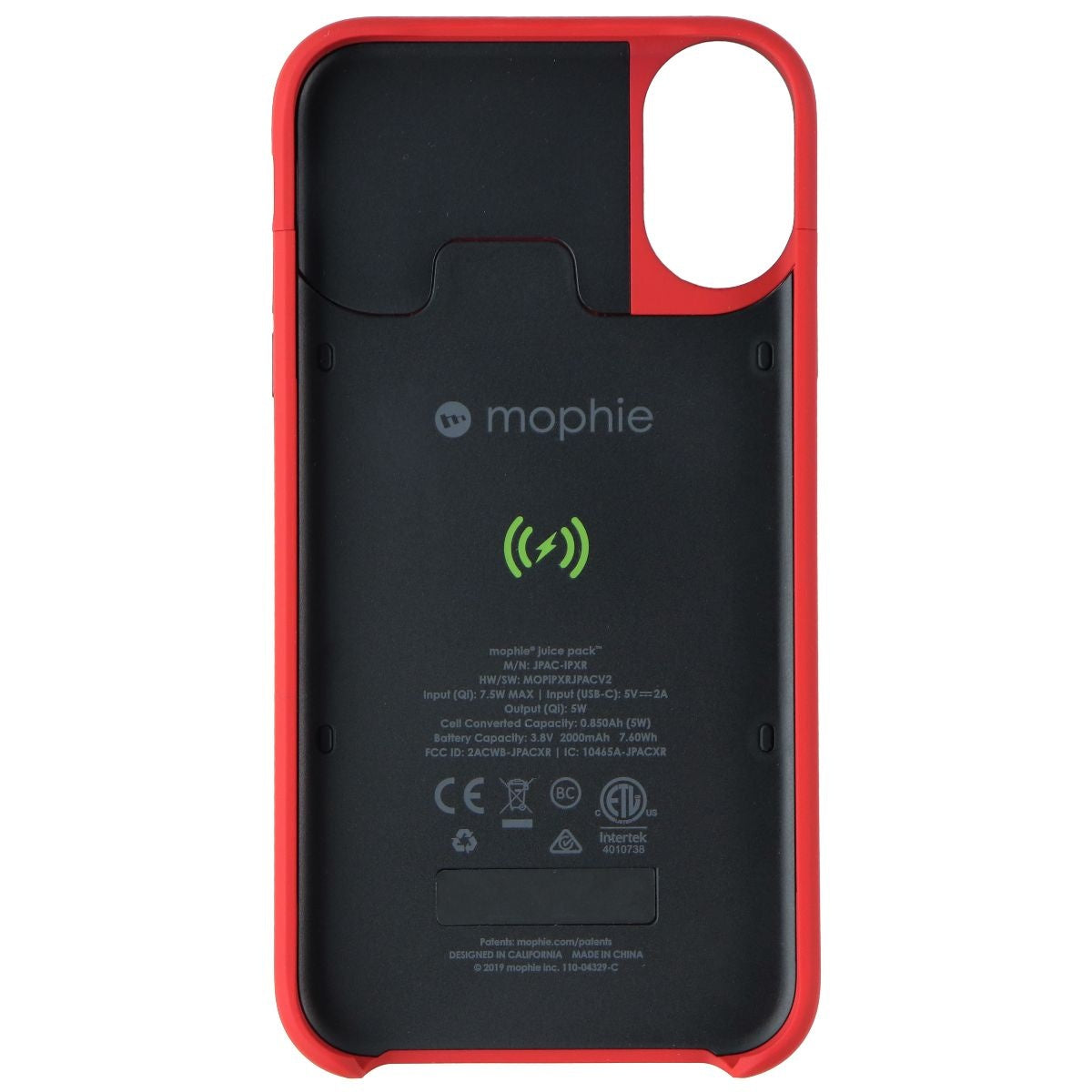 mophie Juice Pack Access 2000 mAh Protective Battery Case for iPhone XR - Red Cell Phone - Cases, Covers & Skins Mophie - Simple Cell Bulk Wholesale Pricing - USA Seller