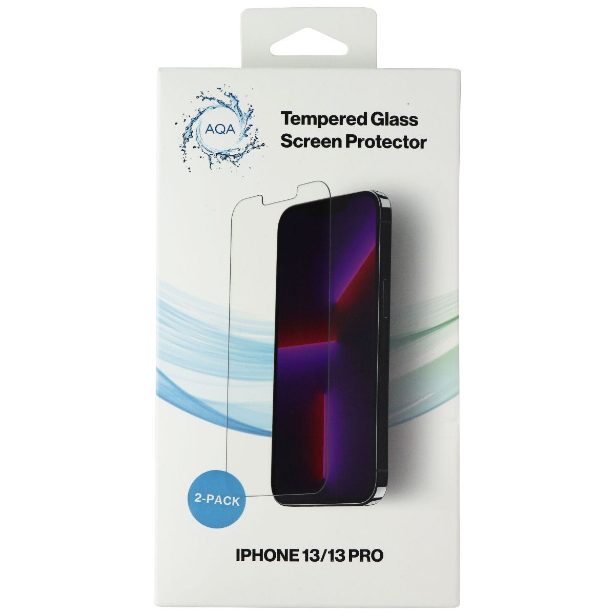 AQA Tempered Glass Screen Protector for iPhone 13/13 Pro - Clear/2-Pack Cell Phone - Screen Protectors AQA - Simple Cell Bulk Wholesale Pricing - USA Seller